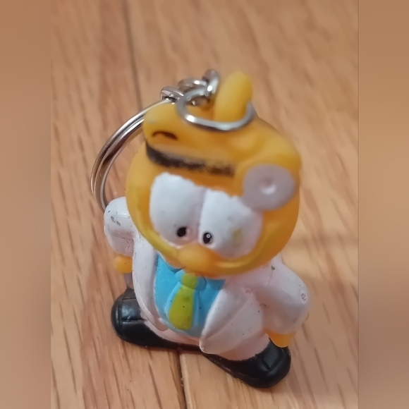 Vintage Gao Nanbei Garfield Fat Cat Tiny Keychain Squishy Doctor Outfit‎ 1.75" - Picture 6 of 7